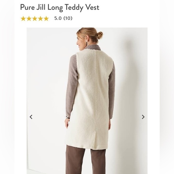 New - J Jill Pure Jill Long Teddy Vest - Picture 3 of 6
